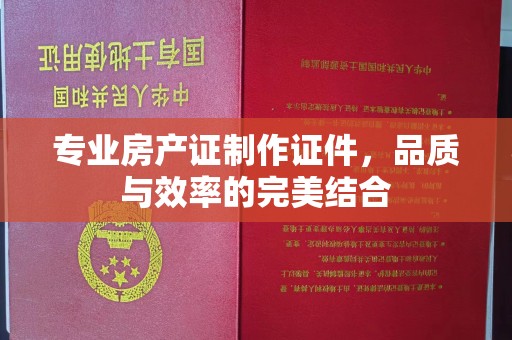 新疆专业房产证制作证件，品质与效率的完美结合