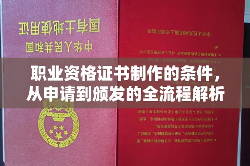 新疆职业资格证书制作的条件，从申请到颁发的全流程解析