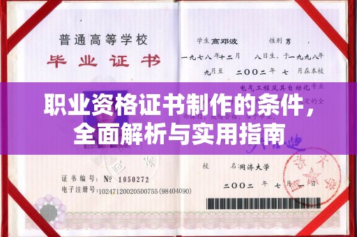 新疆职业资格证书制作的条件，全面解析与实用指南